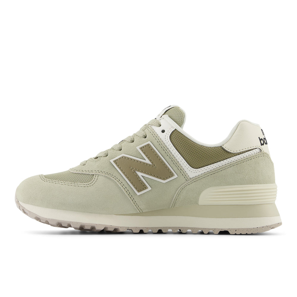 Women's New Balance 574 Core Color: Olivine with Dark Stoneware  2