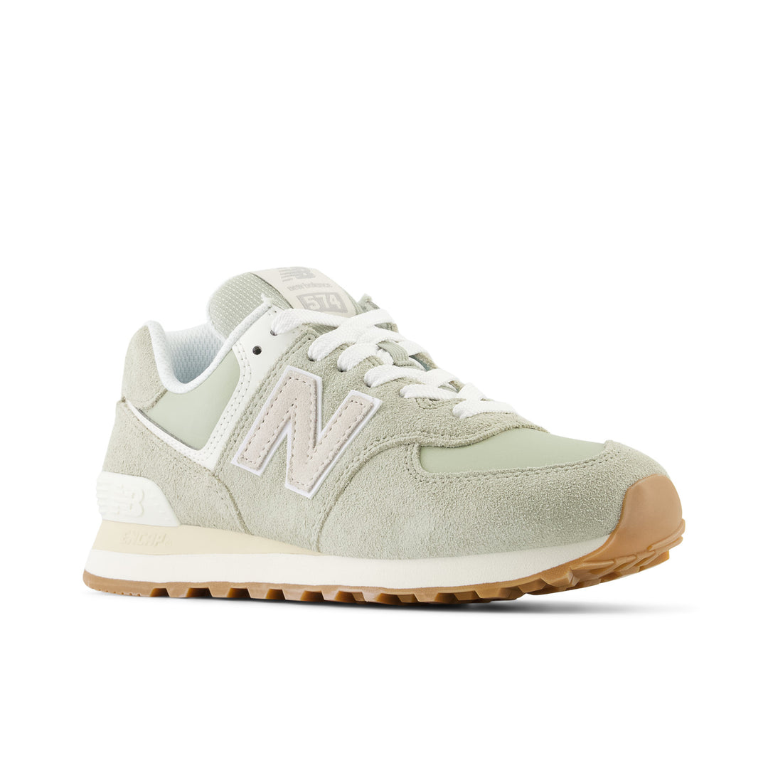 Women's New Balance 574 Color: Olivine/ Moonbeam 1