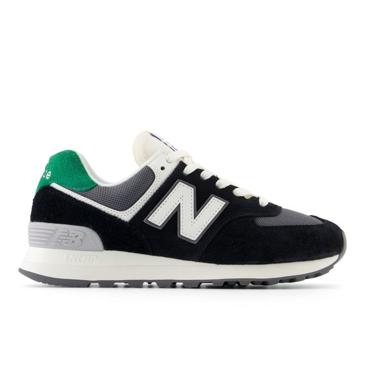 Women's New Balance 574 Color: Black with Castlerock & Classic Pine  1