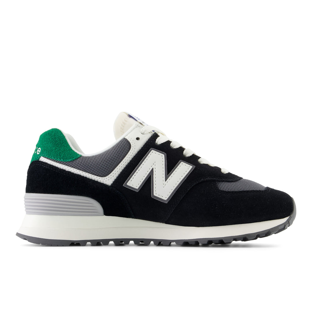 Women's New Balance 574 Color: Black with Castlerock & Classic Pine 7