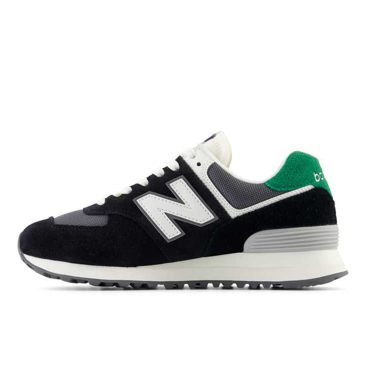 Women's New Balance 574 Color: Black with Castlerock & Classic Pine  2