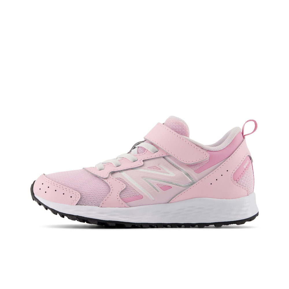Big & Little Kid's New Balance Fresh Foam 650 Bungee Lace with Top Strap Color: Light Raspberry with Pink Sugar 2