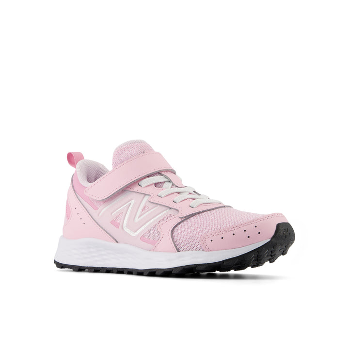 Big & Little Kid's New Balance Fresh Foam 650 Bungee Lace with Top Strap Color: Light Raspberry with Pink Sugar 4