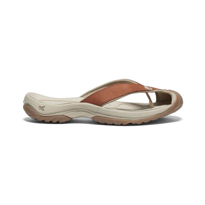 Women's Keen Waimea Leather Flip Flop Color: Sorrel Horse/Plaza Taupe 2