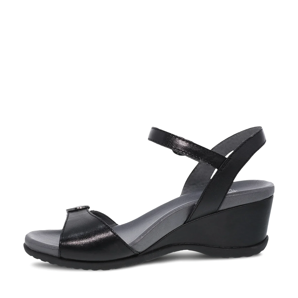 Women's Dansko Arielle Color: Black Glazed Leather Sandal 2