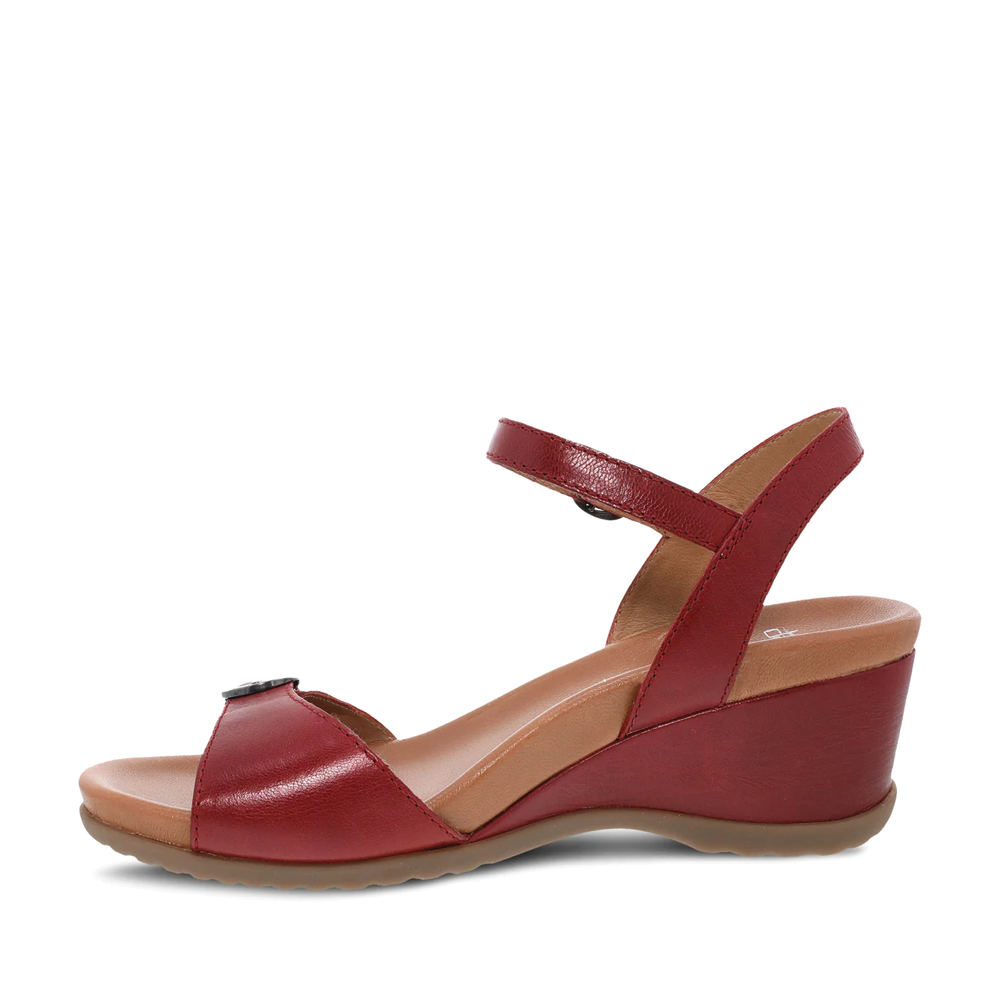 Women's Dansko Arielle Color: Red Glazed Leather Sandal 2
