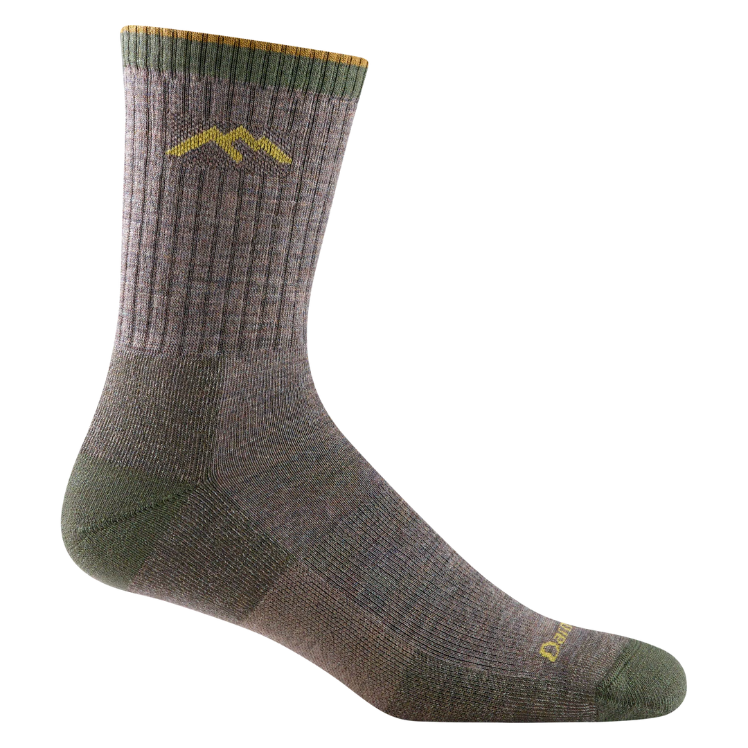 Men's Darn Tough Hiker Micro Crew Midweight Hiking Sock Color: Taupe