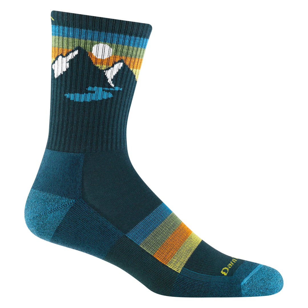 Men's Darn Tough Sunset Ridge Micro Crew Lightweight Hiking Sock Color: Bottle