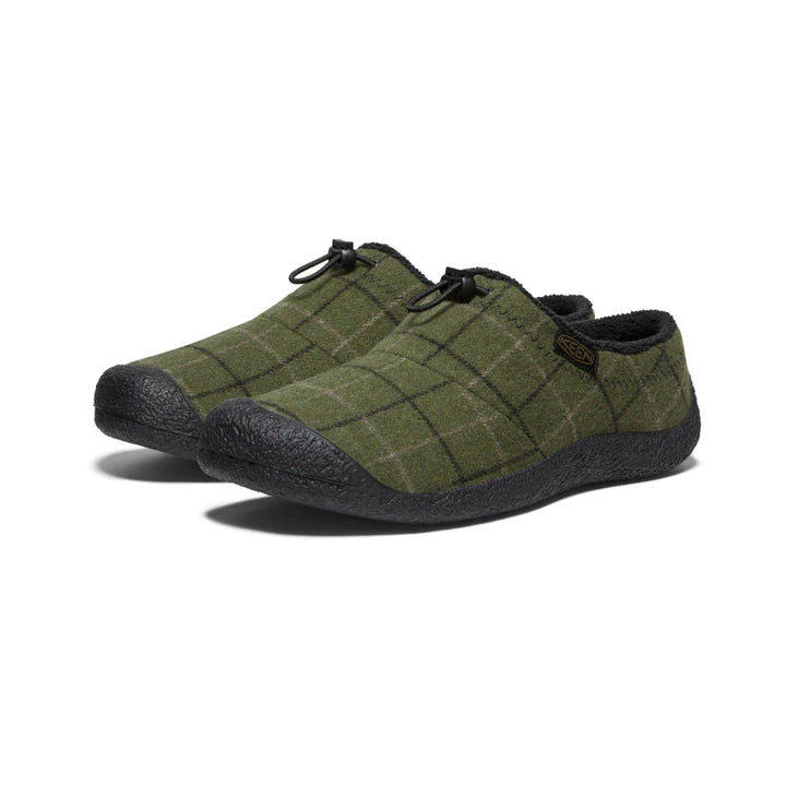 Men's Keen Howser III Slide Color: Dark Olive Plaid 