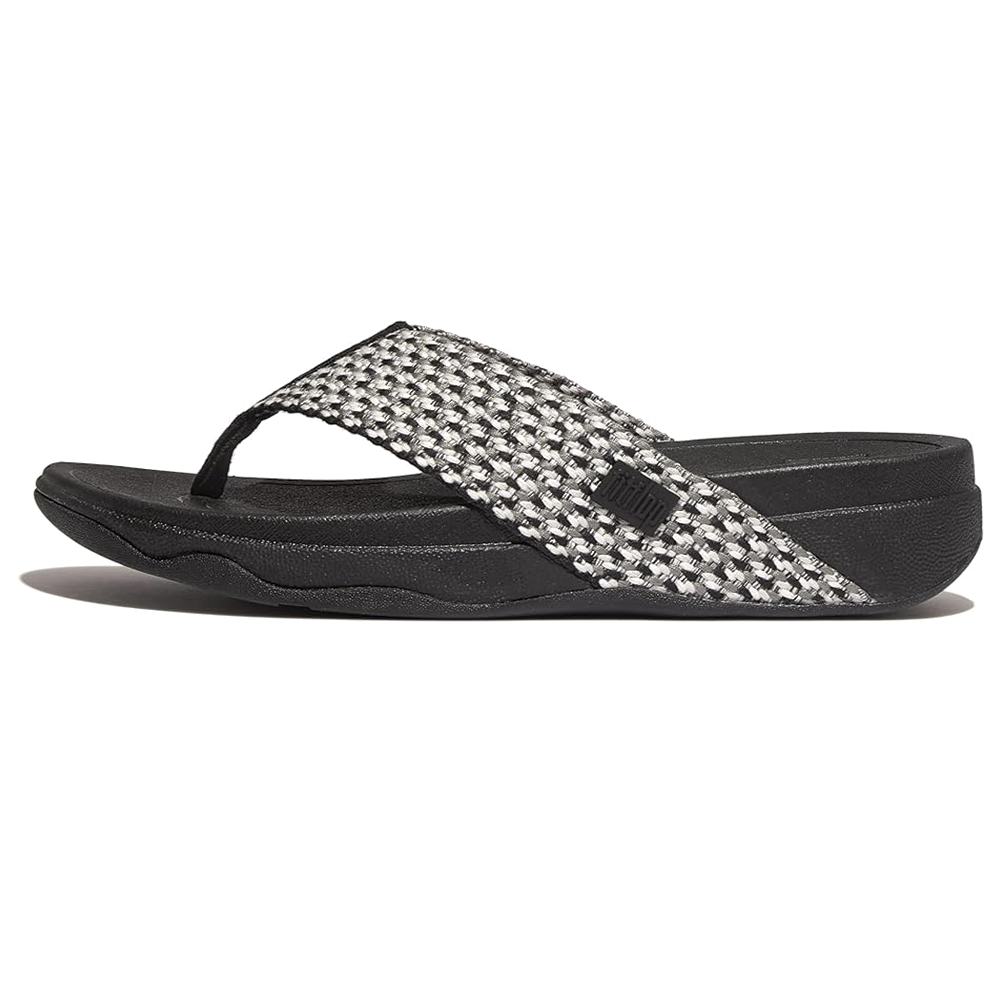 Women's Fitflop Surfa Multi-Tone Webbing Toe Post Sandals Color: Black  1