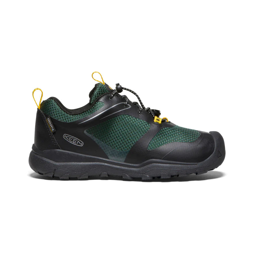 Big Kid's Keen Wanduro Waterproof Shoe Color: Black/ Greener Pastures 