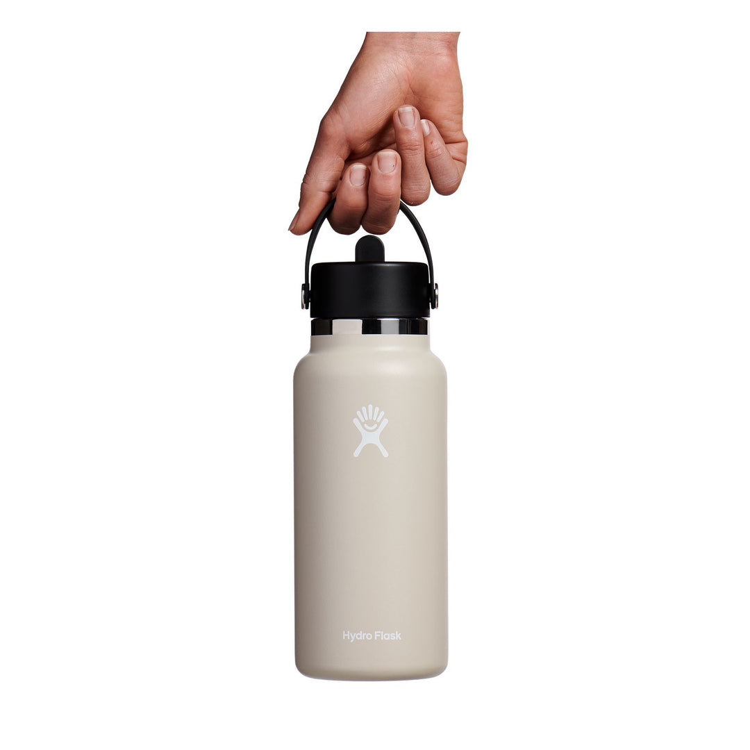 Hydro Flask 32 oz Wide Mouth with Flex Straw Cap Color: Oat 1