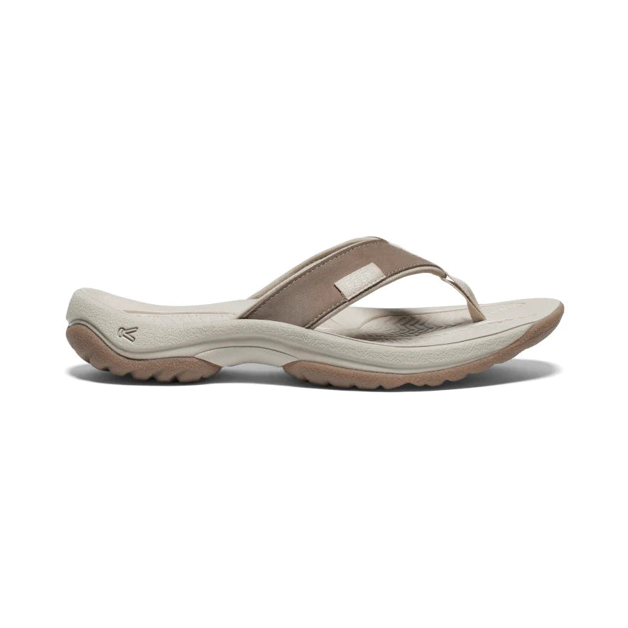 Women's Keen Kona Leather Flip Flop Color: Brindle / Silver Birch  2