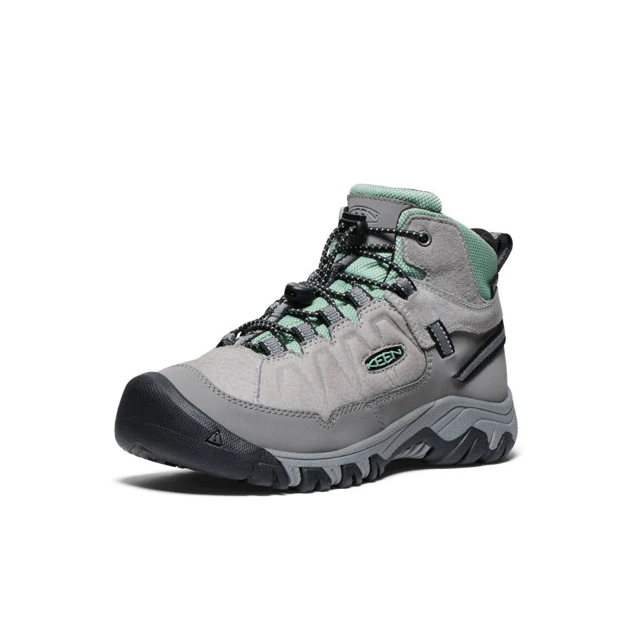 Big Kid's Keen Targhee IV Waterproof Hiking Boot Color: Alloy/Granite Green 6