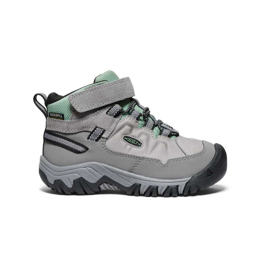 Little Kid's Keen Targhee IV Waterproof Hiking Boot Color: Alloy/ Granite Green 2