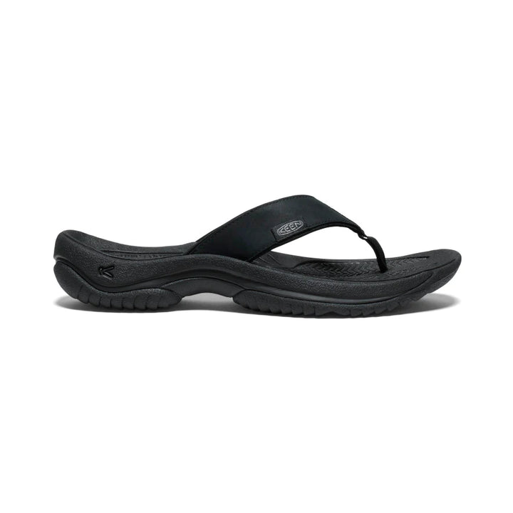 Men's Keen Kona Leather Flip Flop Color: Black/ Steel Grey  2