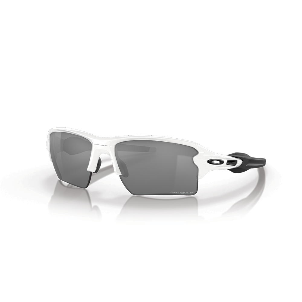 Oakley Flak 2.0 XL Color: Prizm Black Polarized Lenses, Polished White Frame  1