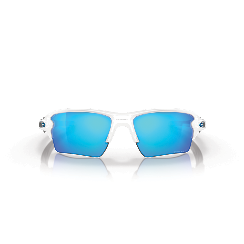 Oakley Flak 2.0 XL Color: Prizm Sapphire Lenses, Polished White Frame  2