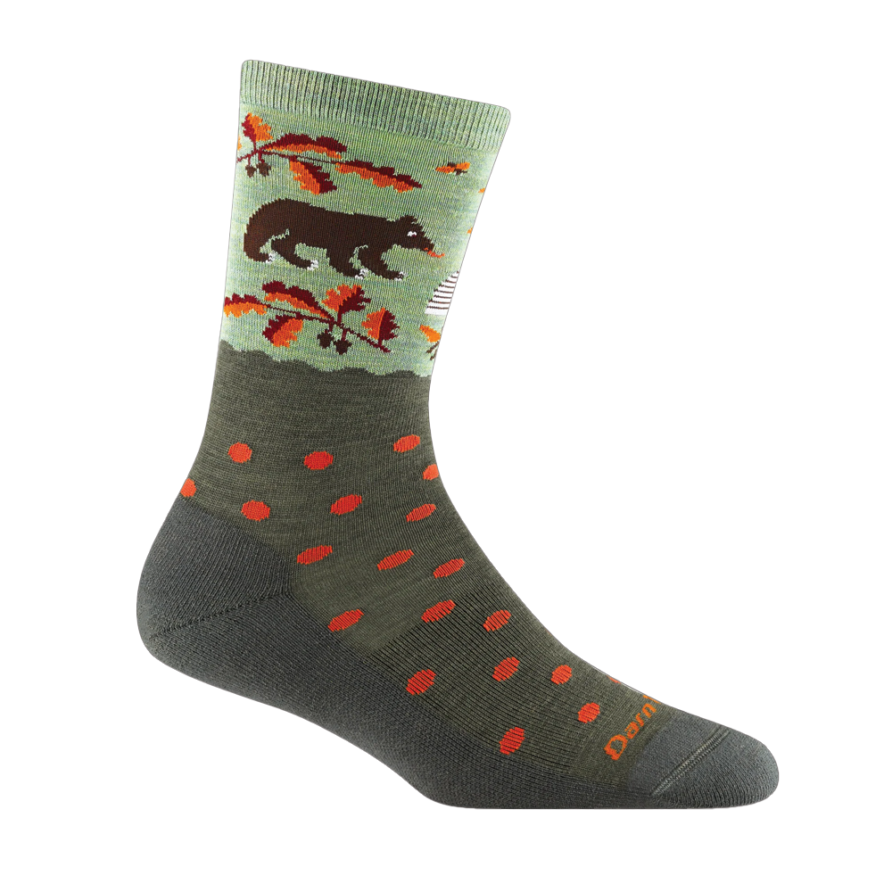 Women's Darn Tough Wild Life Crew Lightweight Lifestyle Sock Color: Forest