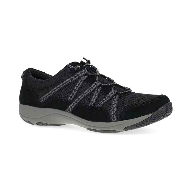 Women's Dansko Harlyn Color: Black / Black Suede Sneaker 1