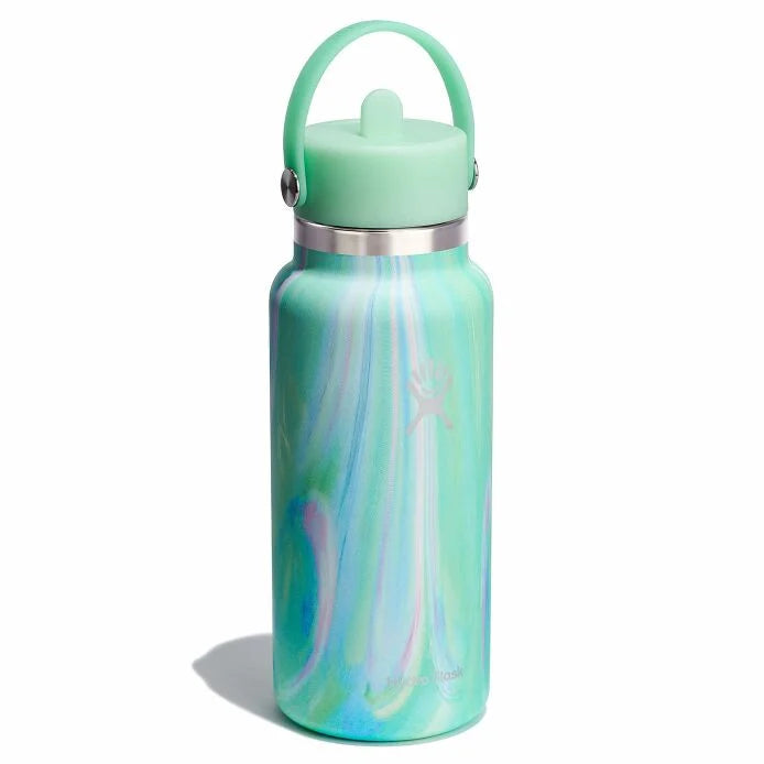 Hydro Flask 32 oz Wide Mouth with Flex Straw Cap Color: Jelly Green  2