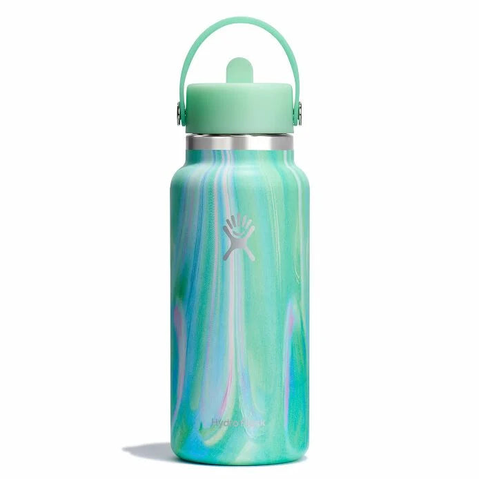 Hydro Flask 32 oz Wide Mouth with Flex Straw Cap Color: Jelly Green  1
