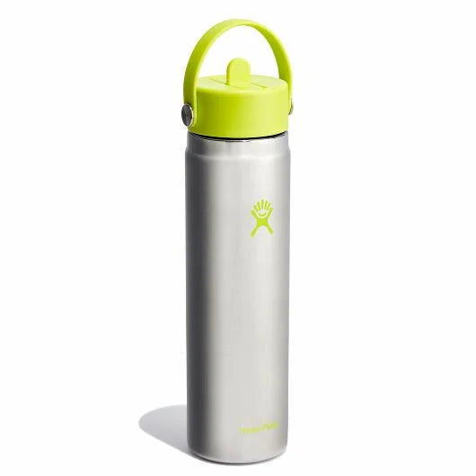 Hydro Flask 24oz Wide Mouth with Flex Straw Cap Color: Stainless Lime  2