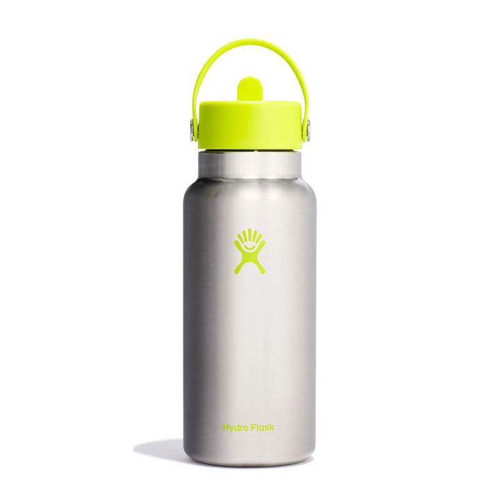 Hydro Flask 32oz Wide Mouth with Flex Straw Cap Color: Stainless Lime 1