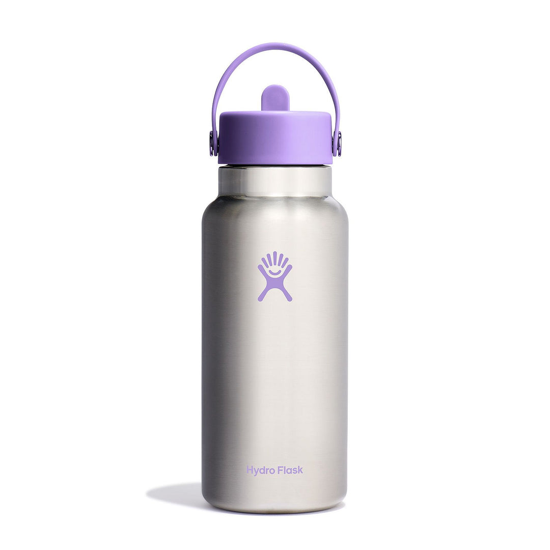 Hydro Flask 32oz Wide Mouth with Flex Straw Cap Color: Stainless Violet1