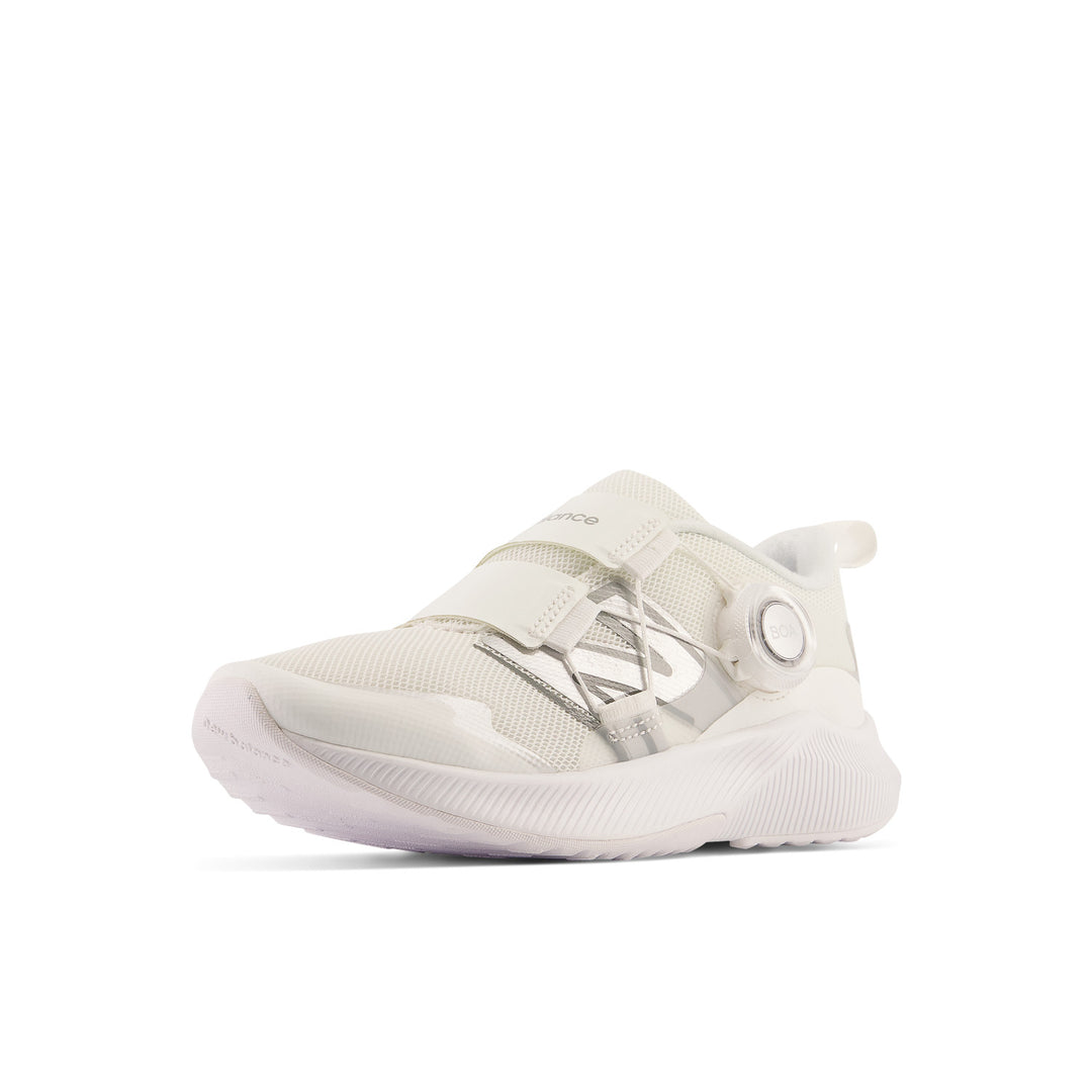 Little Kid's New Balance DynaSoft Reveal v4 BOA Color: White with Silver Metallic & Iridescent 