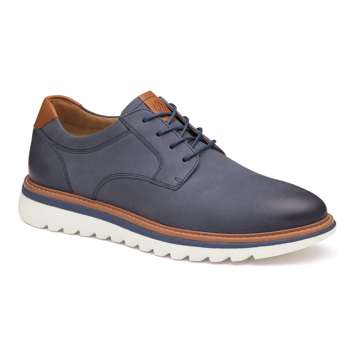 Men's Johnston & Murphy Braydon Plain Toe Color: Navy Oiled Nubuck 1