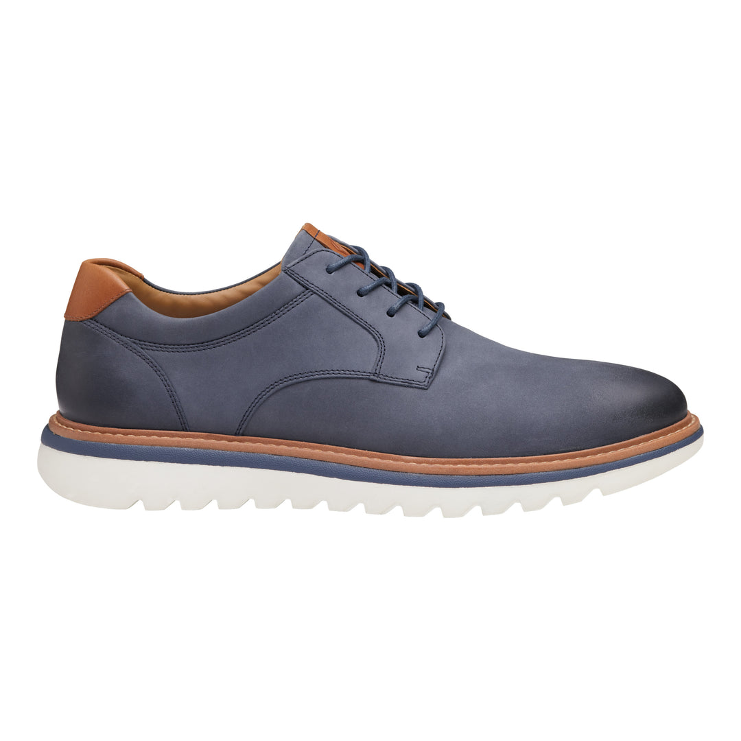 Men's Johnston & Murphy Braydon Plain Toe Color: Navy Oiled Nubuck 2