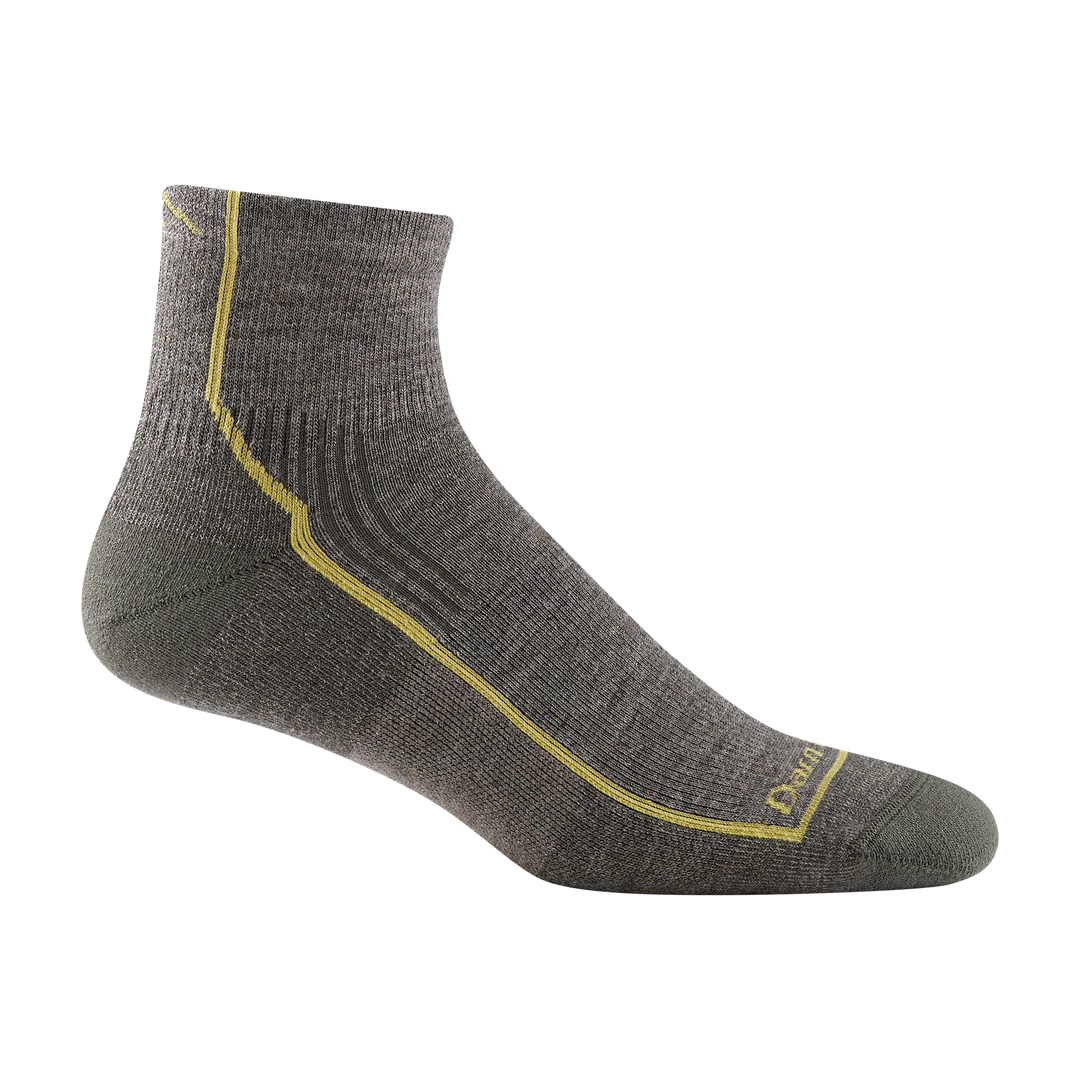 Men's Darn Tough Hiker Quarter Midweight Hiking Sock Color: Taupe 