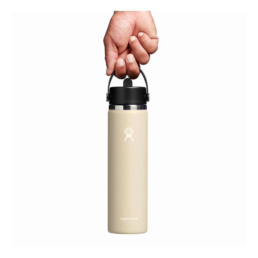 Hydro Flask 24oz Wide Mouth with Flex Straw Cap Color: Oat 2