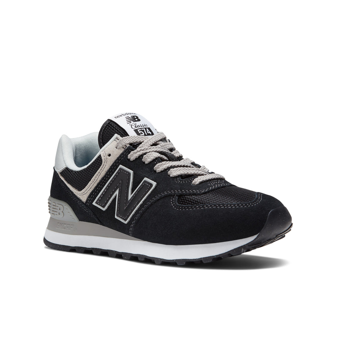 Women's New Balance 574 Core Color: Black with White  3