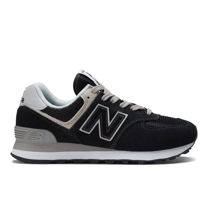 Women's New Balance 574 Core Color: Black with White  1