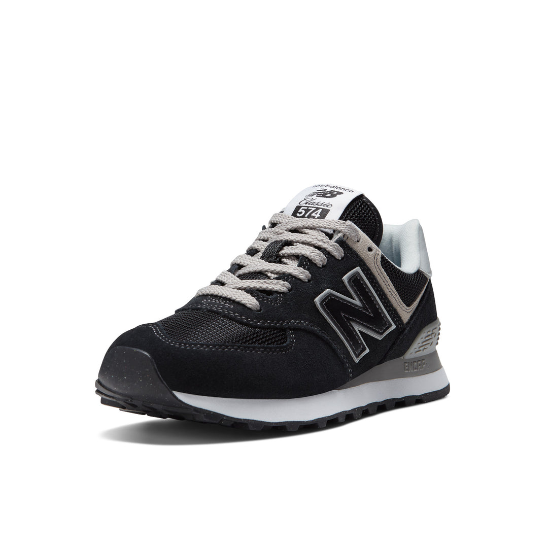 Women's New Balance 574 Core Color: Black with White  4