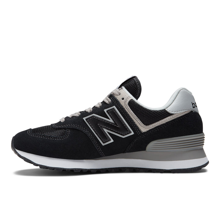 Women's New Balance 574 Core Color: Black with White 5