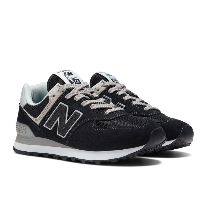 Women's New Balance 574 Core Color: Black with White  9