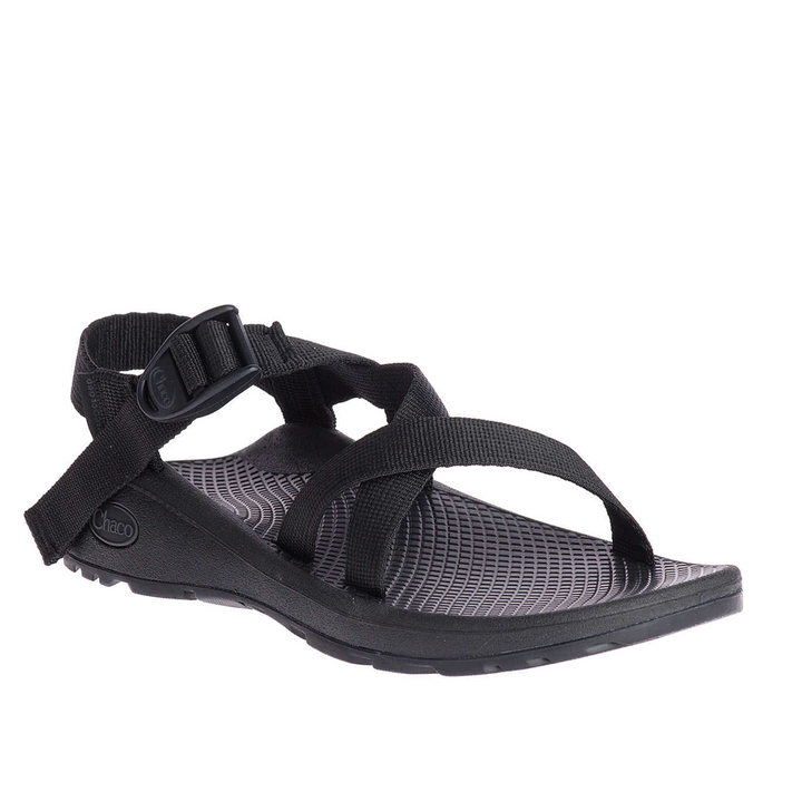 Women's Chaco Z/Cloud Cushioned Sandal Color: Solid Black (WIDE WIDTH)