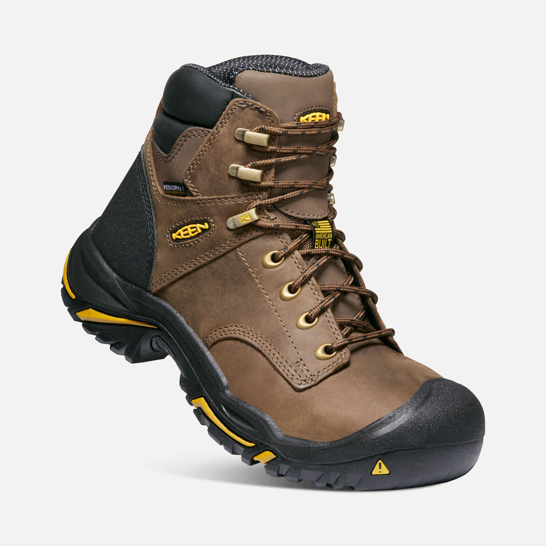 Men's Keen Utility Mt. Vernon 6" Waterproof Boot Color: Cascade Brown (STEEL TOE)