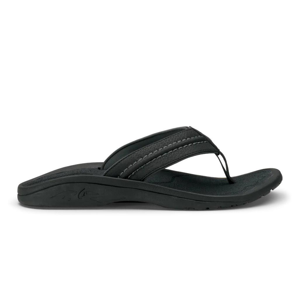 Men's Olukai Hokua Color: Black / Dark Shadow