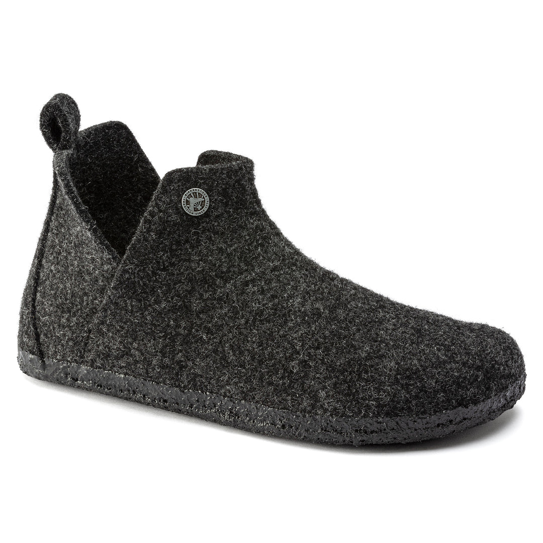 Women's Birkenstock Andermatt Shearling Wool Felt Color: Athracite 