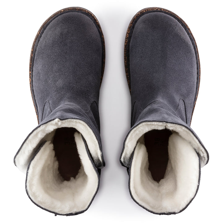 Women's Birkenstock Uppsala Shearling Suede Leather Color: Graphite 