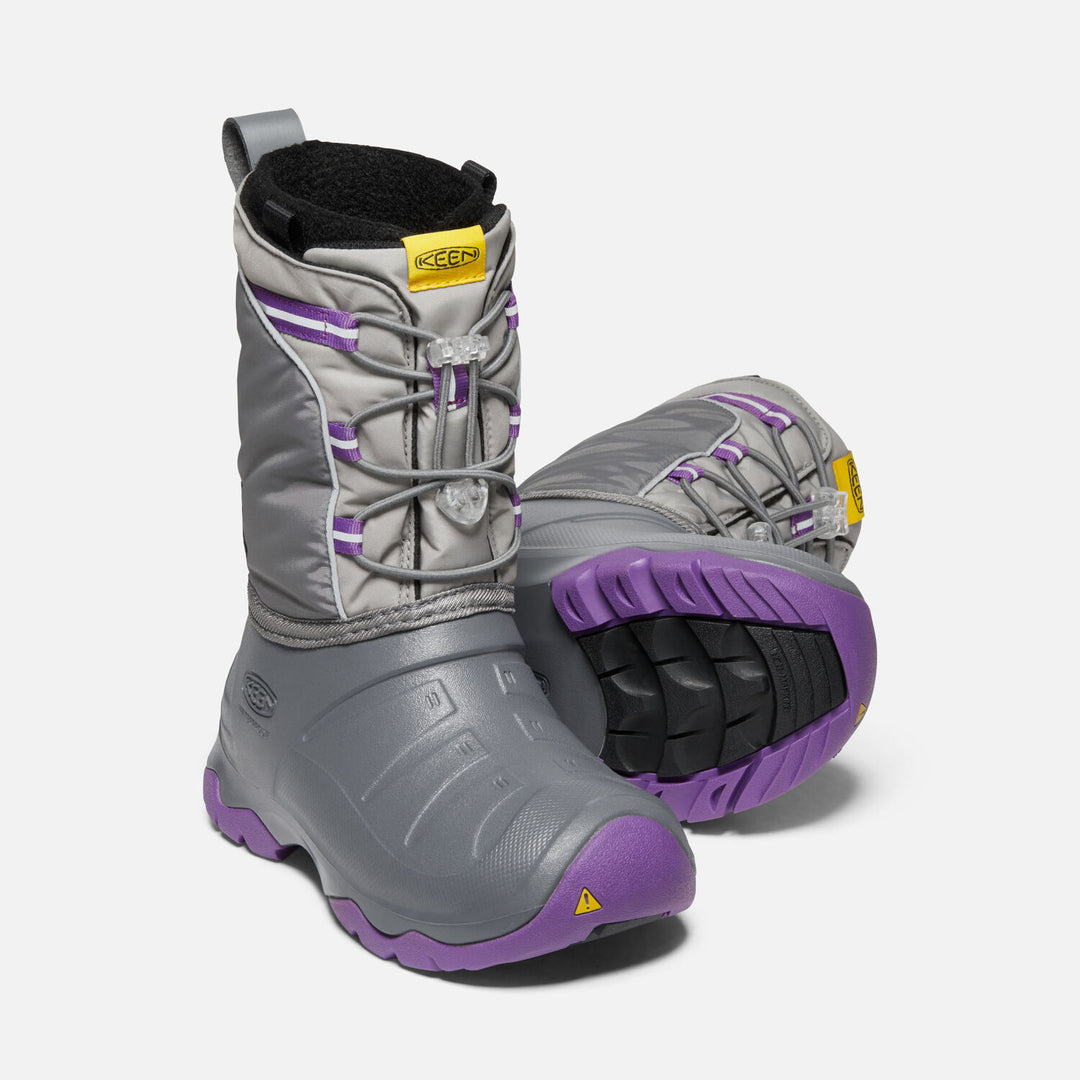 Big Kid's Keen Lumi Waterproof Boots Color: Steel Grey/ Royal Lilac 