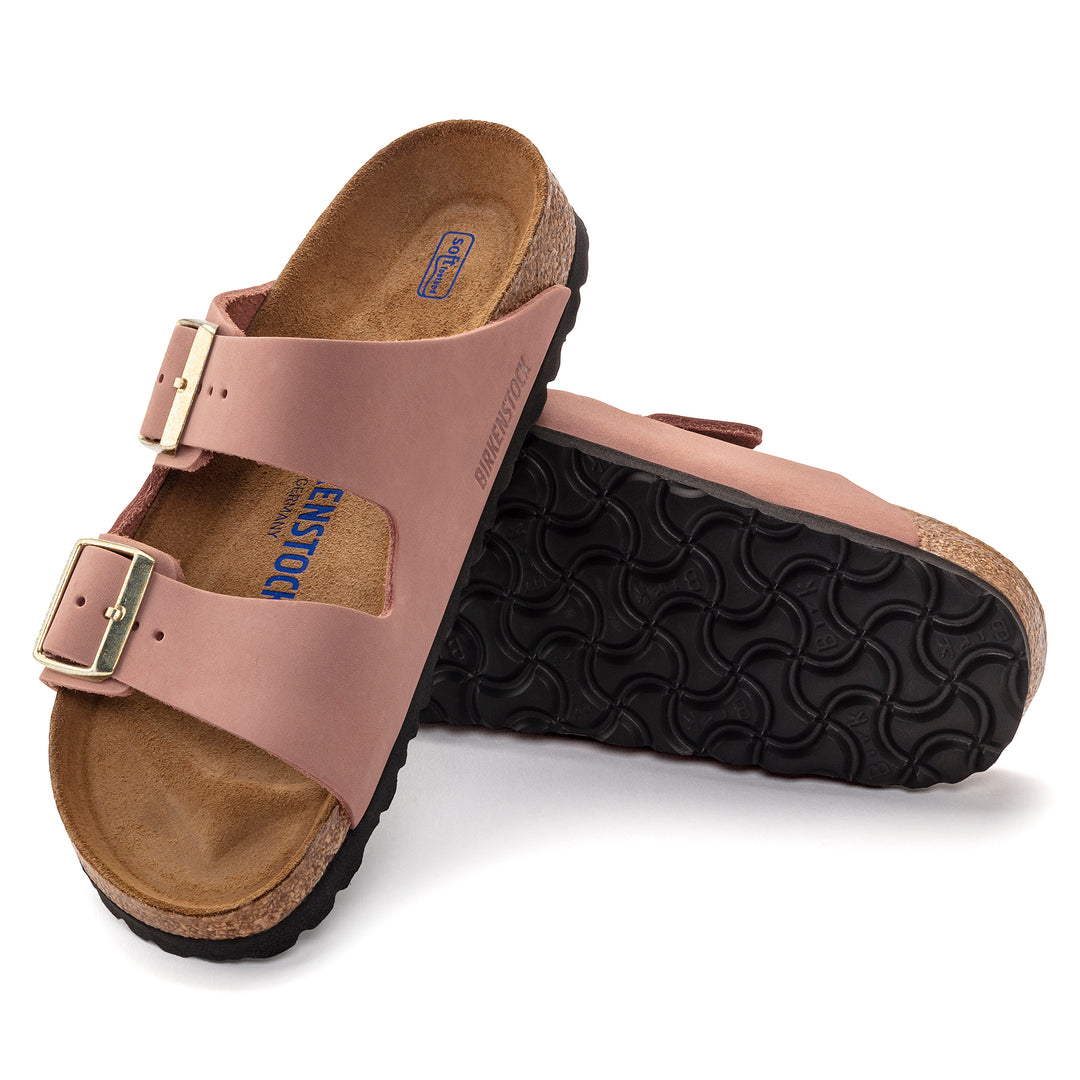 Women's Birkenstock Arizona Soft Footbed Nubuck Leather Color: Old Rose