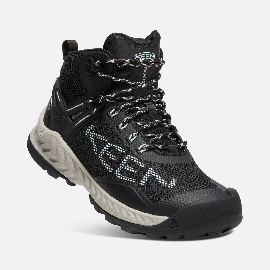 Women's Keen NXIS EVO Waterproof Boot Color: Black/ Blue Glass