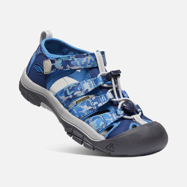 Big Kids Keen Newport H2 Color: Camo/Bright Cobalt