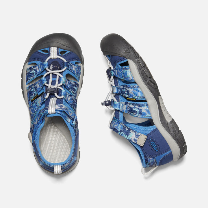 Big Kids Keen Newport H2 Color: Camo/Bright Cobalt