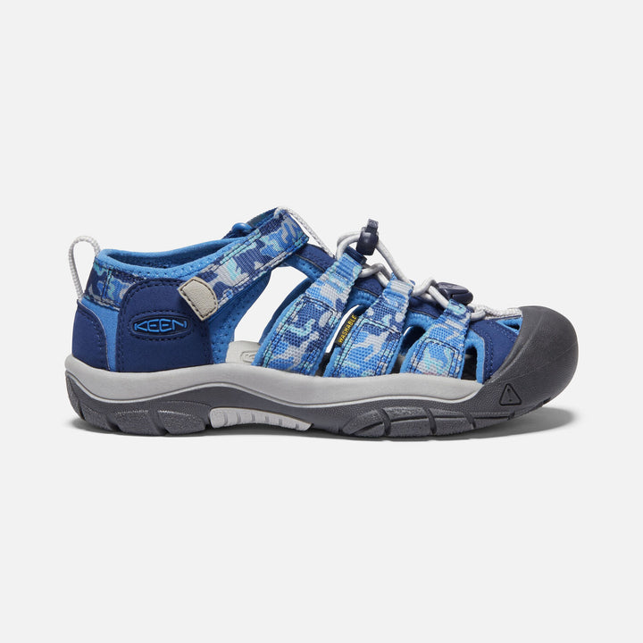 Big Kids Keen Newport H2 Color: Camo/Bright Cobalt